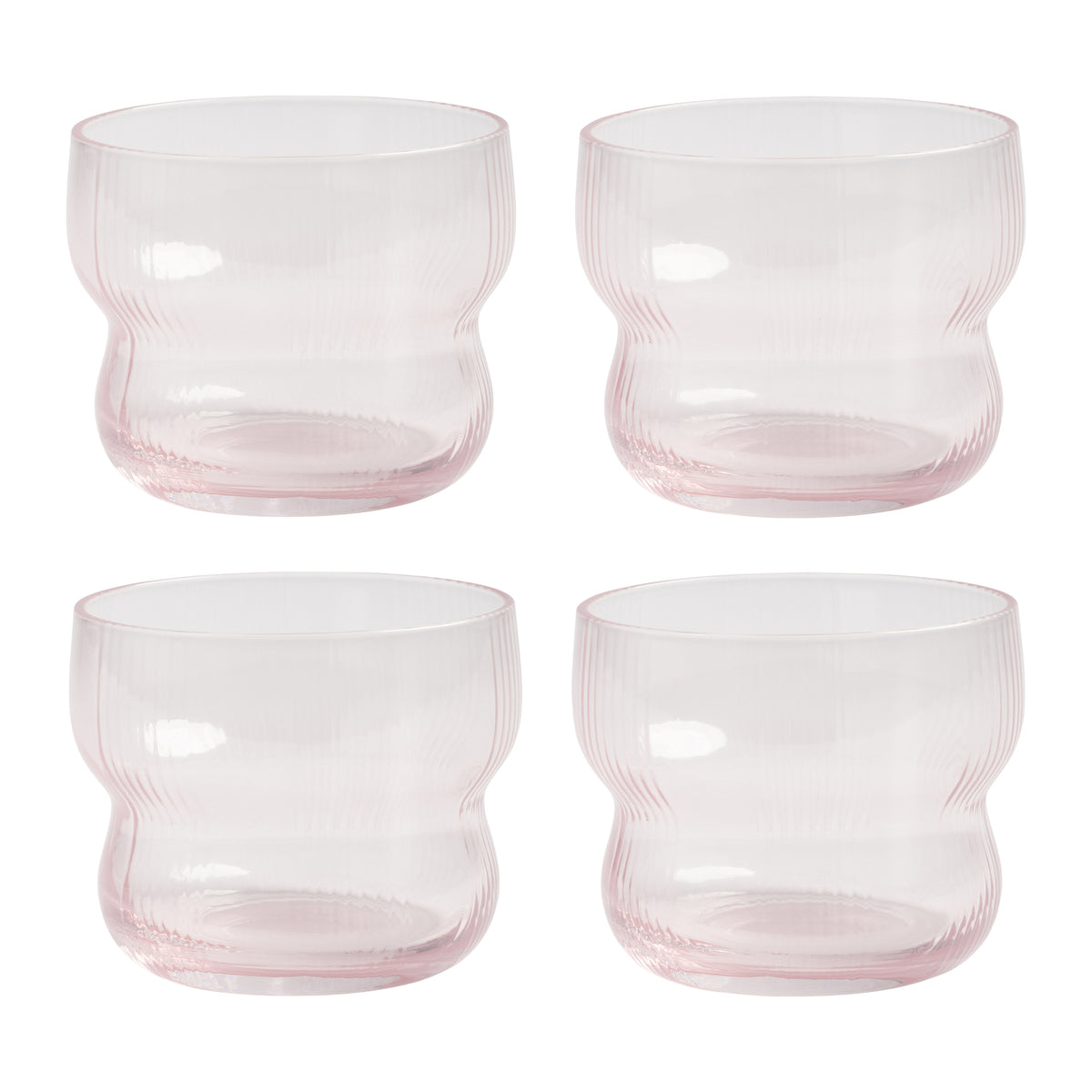 &k amsterdam Circus Glazen - Set van 4 - Roze