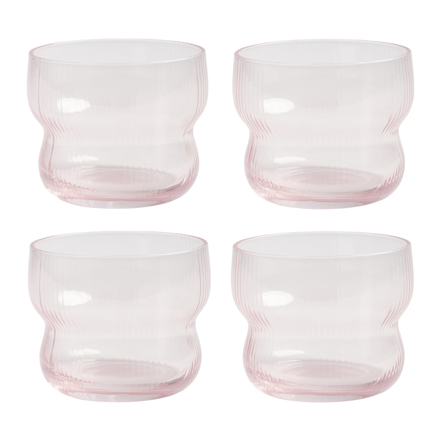 &k amsterdam Circus Glazen - Set van 4 - Roze