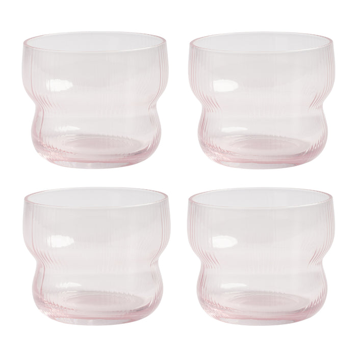 &k amsterdam Circus Glazen - Set van 4 - Roze