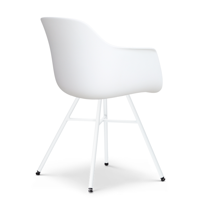 Nolon Noa-Liz Eetkamerstoel Wit met Naturelbeige Zitkussen Wit