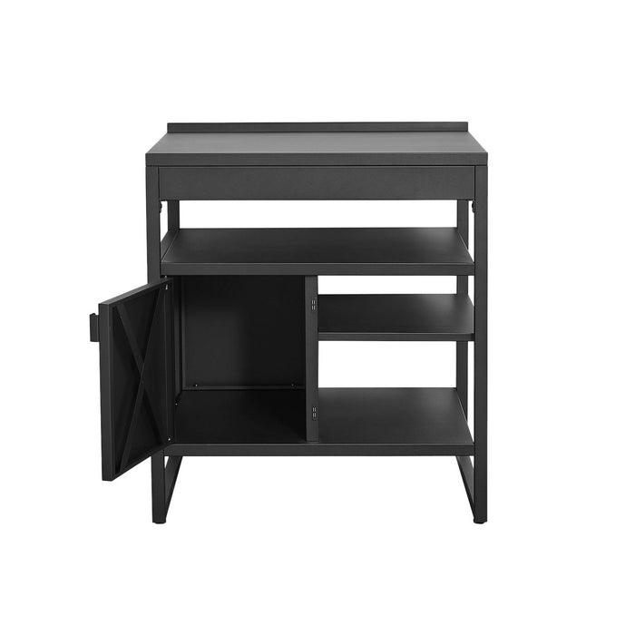 sweeek - Buitenkeukenmodule 1 deur 3 planken van staal L80cm