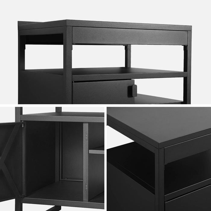 sweeek - Buitenkeukenmodule 1 deur 3 planken van staal L80cm