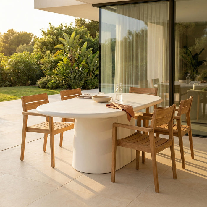 Giga Meubel - Eettafel Ovaal Off-White - 200x100x75cm - Romy