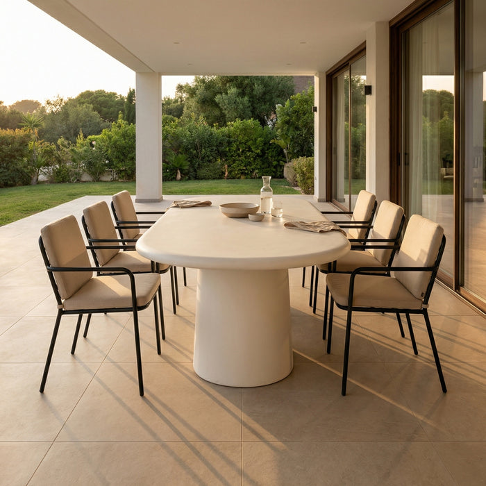 Giga Meubel - Eettafel Ovaal Off-White - 200x100x75cm - Romy