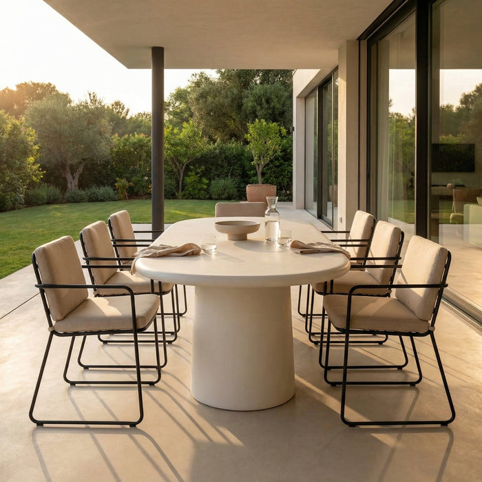 Giga Meubel - Eettafel Ovaal Off-White - 200x100x75cm - Romy