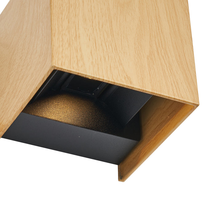 QAZQA Scandinavische buiten wandlamp hout print incl. LED IP54 -