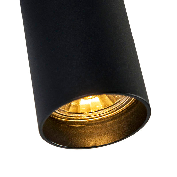 QAZQA Set van 4 moderne opbouwspots zwart 5,5cm GU10 50mm - Tuba