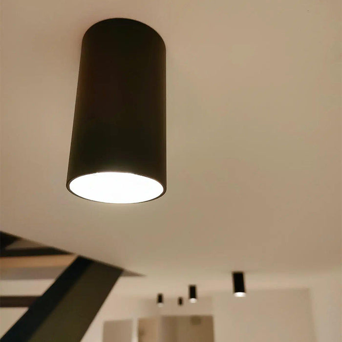 QAZQA Set van 4 moderne opbouwspots zwart 5,5cm GU10 50mm - Tuba