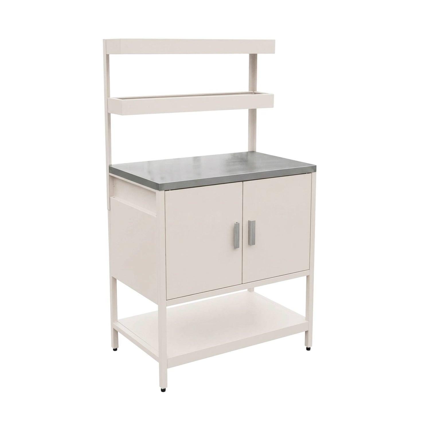 sweeek - Buitenkeuken met 2 deuren en 2 hangende planken staal L80cm