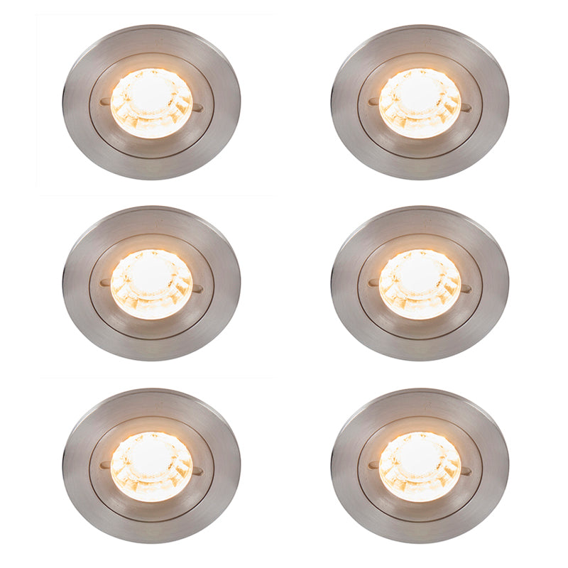 QAZQA Set van 6 moderne inbouwspots staal rond IP44 - Xena