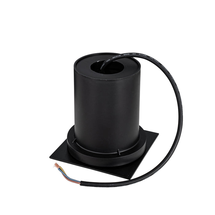 QAZQA Set van 4 buiten grondspots zwart vierkant verstelbaar IP65 -