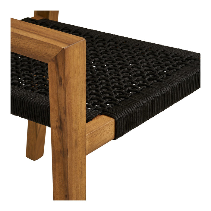 House Nordic - Tuinstoel Zwart|Naturel - Anzio - Set van 2