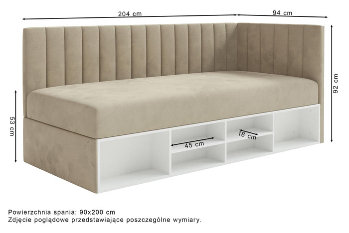 NADUVI Collection Jeugdbed Dickins rechts opbergvak