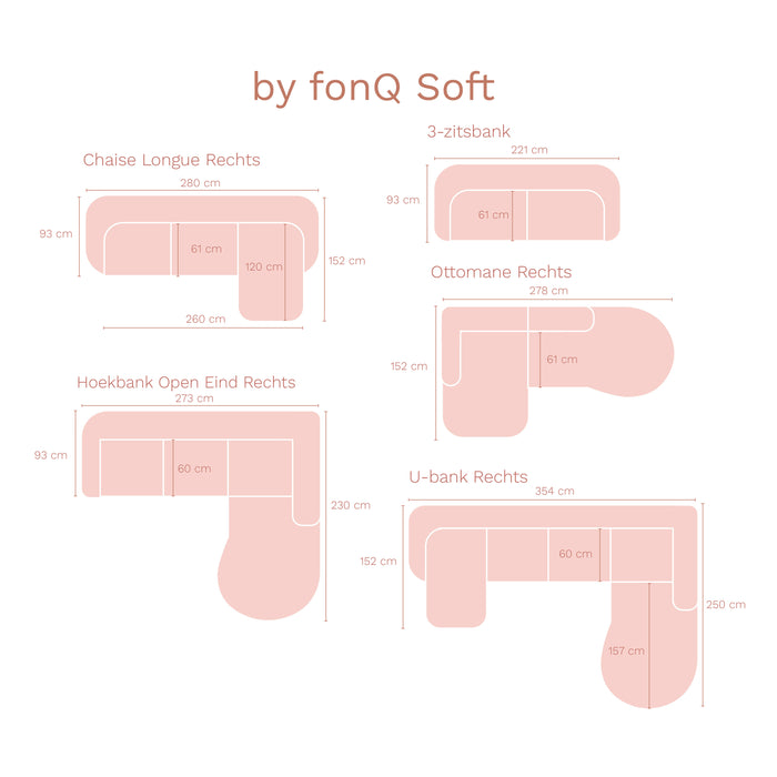by fonQ Soft Hoekbank Rechts - Open Eind - Naturel Melange