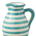 J-Line kruik Granada Stripes - keramiek - wit|aqua - large