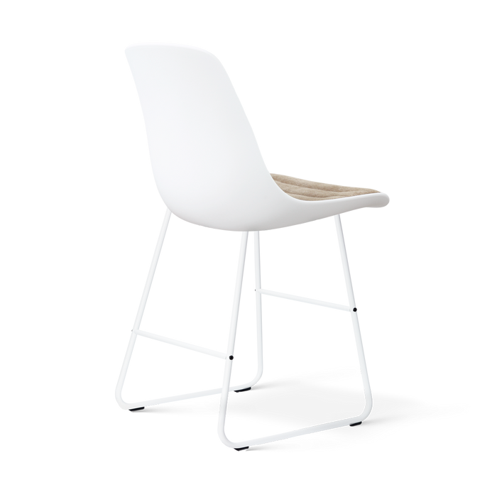 Nolon Nino-Liv barkruk wit met nougatbruin zitkussen - wit onderstel -