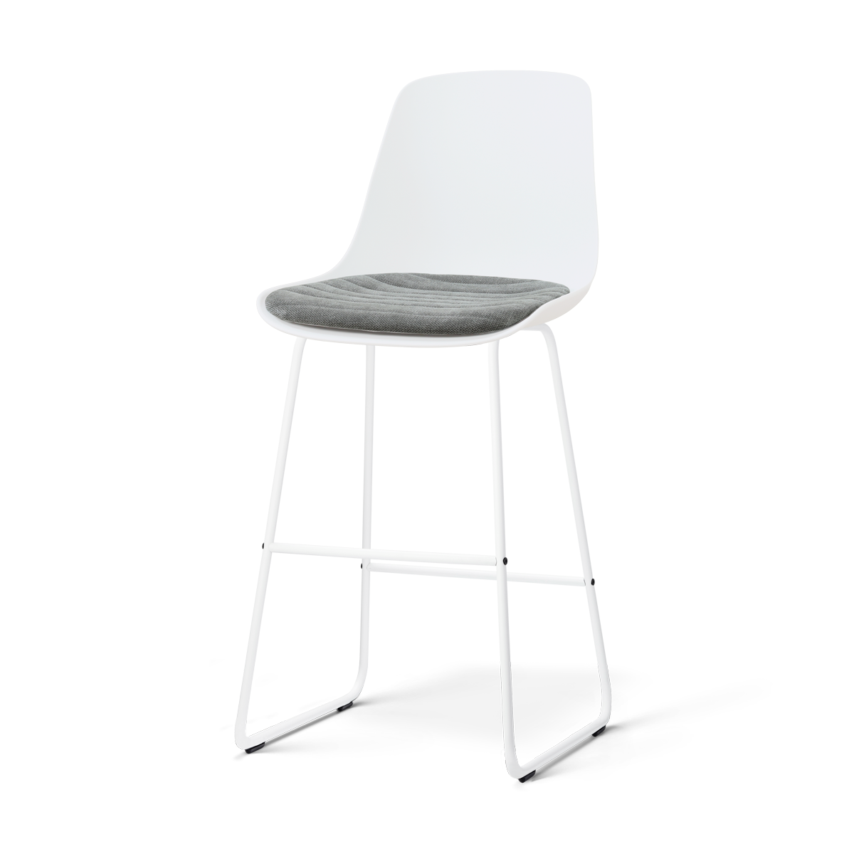 Nolon Nino-Liv barkruk wit met zeegrijs zitkussen - wit onderstel - 75