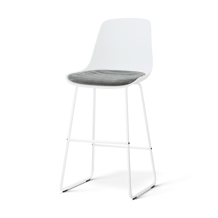 Nolon Nino-Liv barkruk wit met zeegrijs zitkussen - wit onderstel - 75