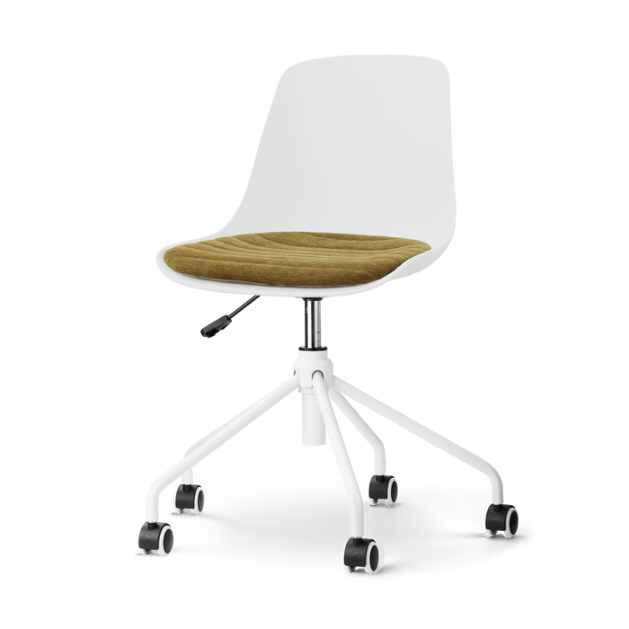 Nolon Nout-Liv eetkamerstoel wit met mosgroen zitkussen - wit