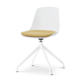 Nolon Nola-Liv draaibare eetkamerstoel wit met warm oker zitkussen -
