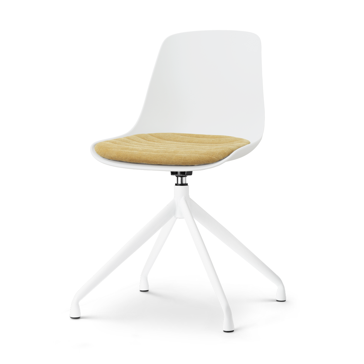 Nolon Nola-Liv draaibare eetkamerstoel wit met warm oker zitkussen -