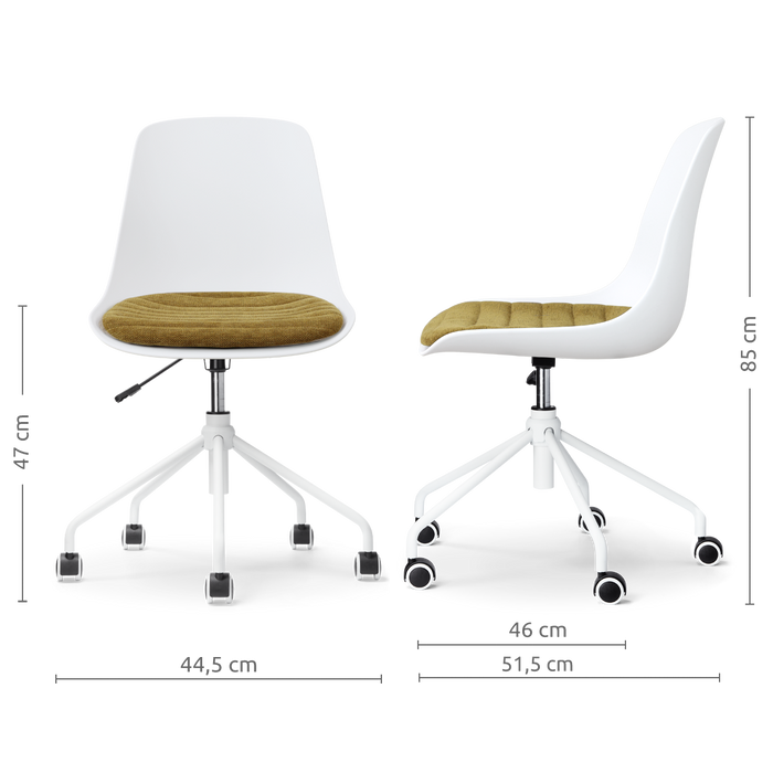 Nolon Nout-Liv eetkamerstoel wit met mosgroen zitkussen - wit