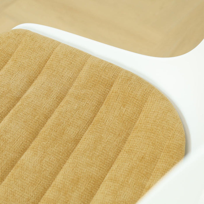 Nolon Nola-Liv draaibare eetkamerstoel wit met warm oker zitkussen -