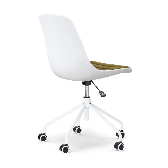 Nolon Nout-Liv eetkamerstoel wit met mosgroen zitkussen - wit