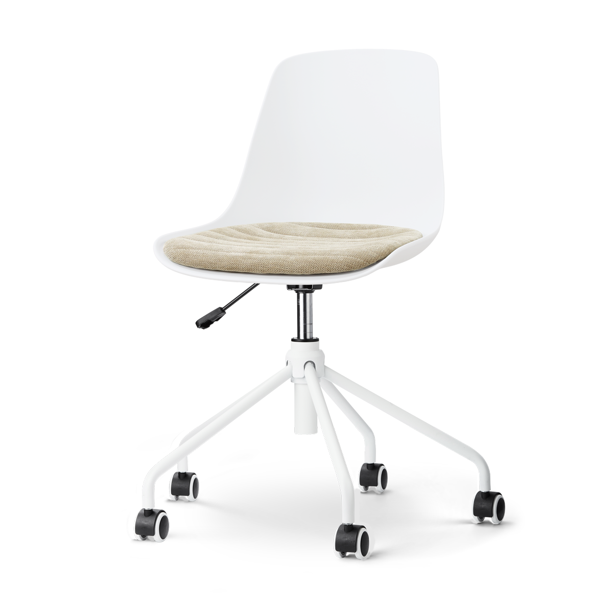 Nolon Nout-Liv eetkamerstoel wit met nougatbruin zitkussen - wit