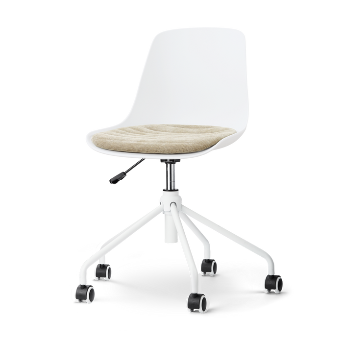 Nolon Nout-Liv eetkamerstoel wit met nougatbruin zitkussen - wit