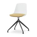 Nolon Nola-Liv draaibare eetkamerstoel wit met warm oker zitkussen -