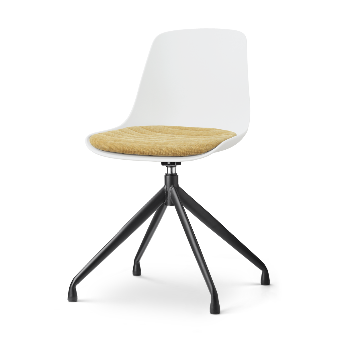 Nolon Nola-Liv draaibare eetkamerstoel wit met warm oker zitkussen -