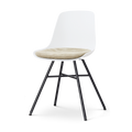 Nolon Noa-Liv eetkamerstoel wit met nougatbruin zitkussen - zwart