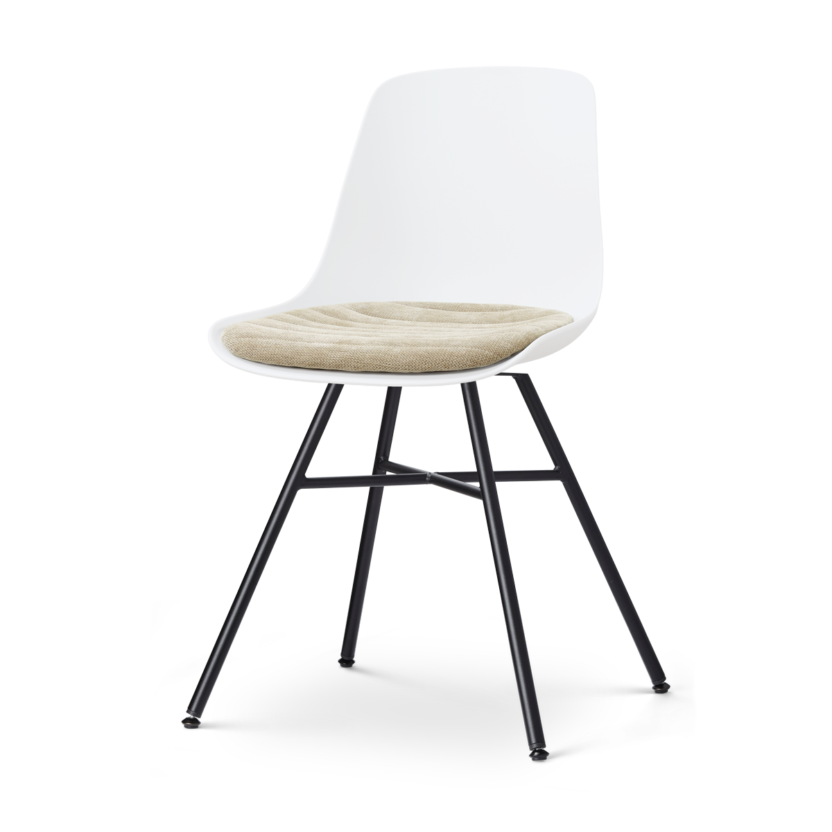 Nolon Noa-Liv eetkamerstoel wit met nougatbruin zitkussen - zwart