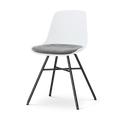 Nolon Noa-Liv eetkamerstoel wit met zeegrijs zitkussen - zwart