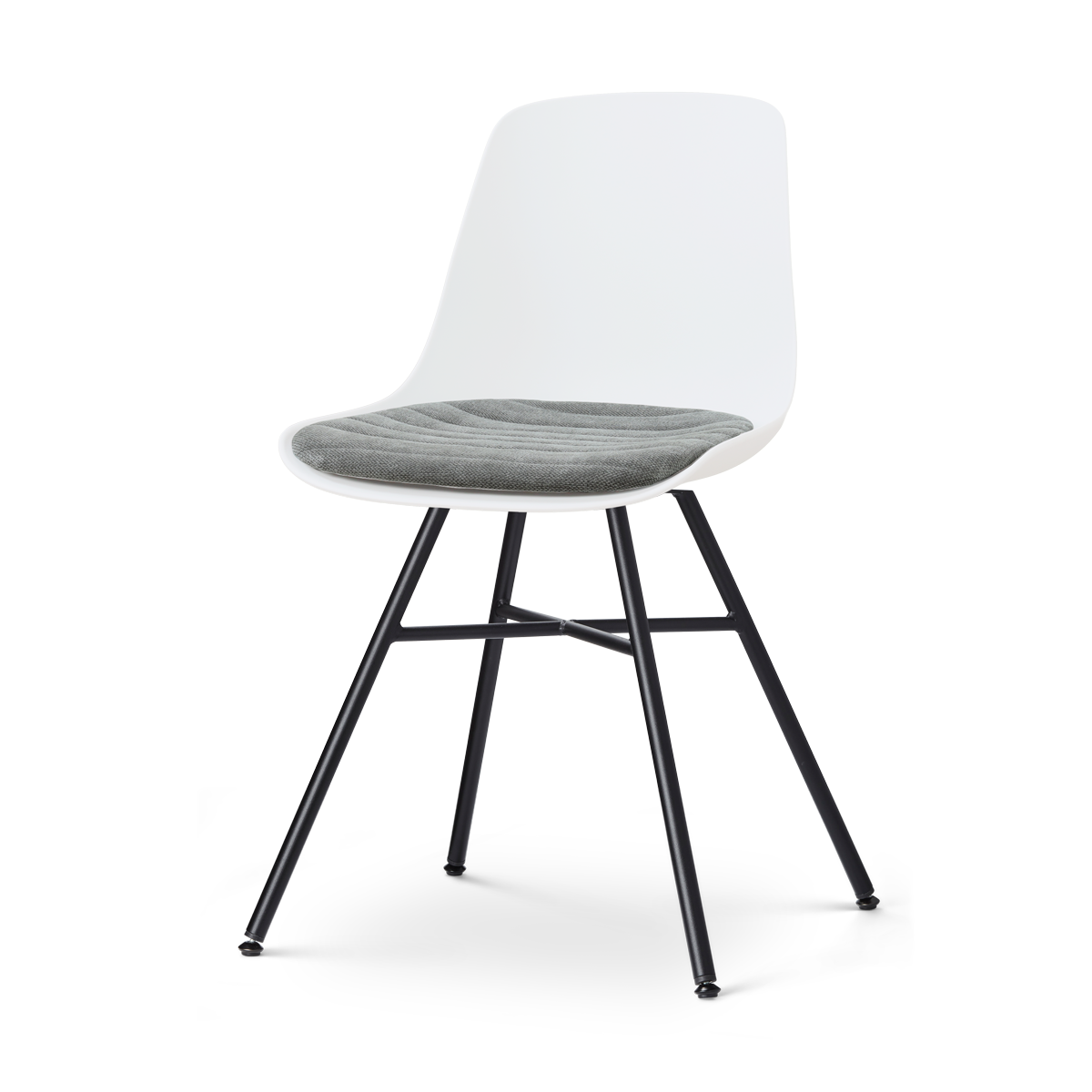 Nolon Noa-Liv eetkamerstoel wit met zeegrijs zitkussen - zwart