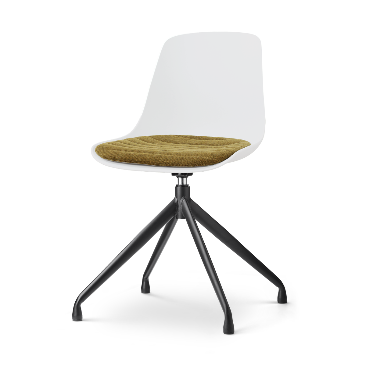 Nolon Nola-Liv draaibare eetkamerstoel wit met mosgroen zitkussen -