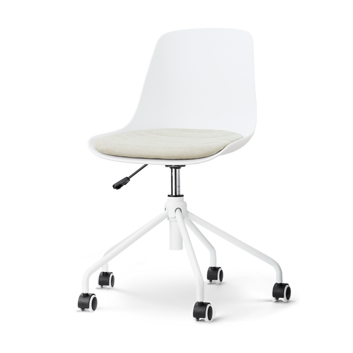 Nolon Nout-Liv eetkamerstoel wit met naturelbeige zitkussen - wit