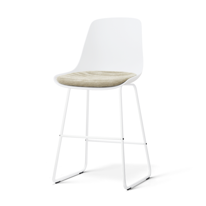 Nolon Nino-Liv Barkruk Wit met Nougatbruin Zitkussen Wit Onderstel 65