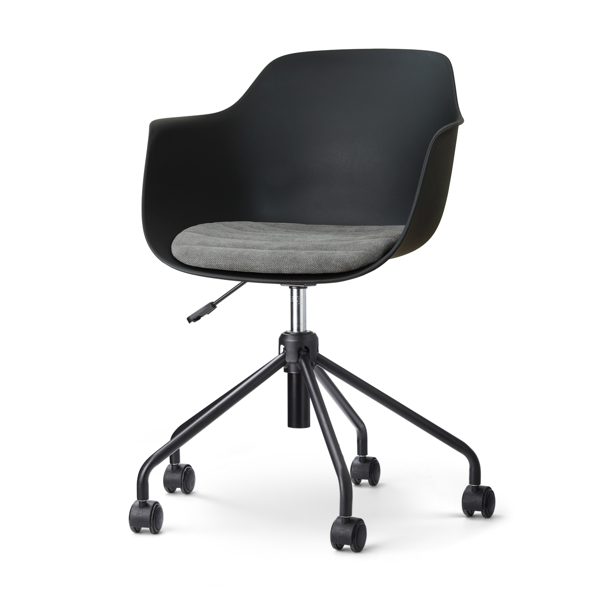 Nolon Nout-Liz eetkamerstoel zwart met zeegrijs zitkussen - zwart