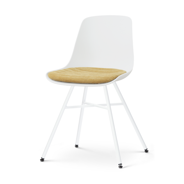 Nolon Noa-Liv eetkamerstoel wit met warm oker zitkussen - wit