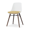 Nolon Nena-Liv eetkamerstoel wit met warm oker zitkussen - walnoot