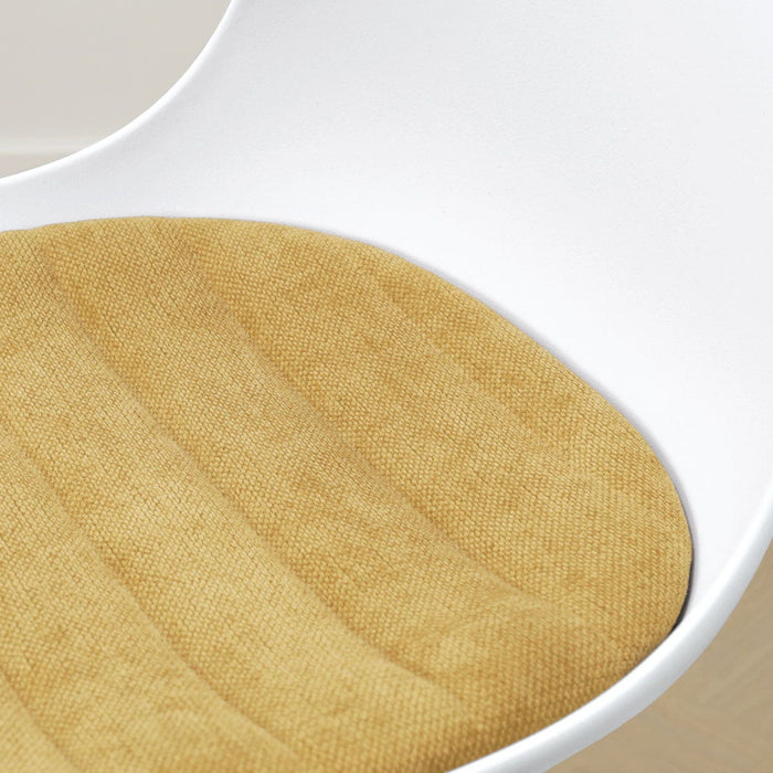 Nolon Nena-Liv eetkamerstoel wit met warm oker zitkussen - walnoot