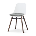 Nolon Nena-Liv eetkamerstoel wit met zeegrijs zitkussen - walnoot