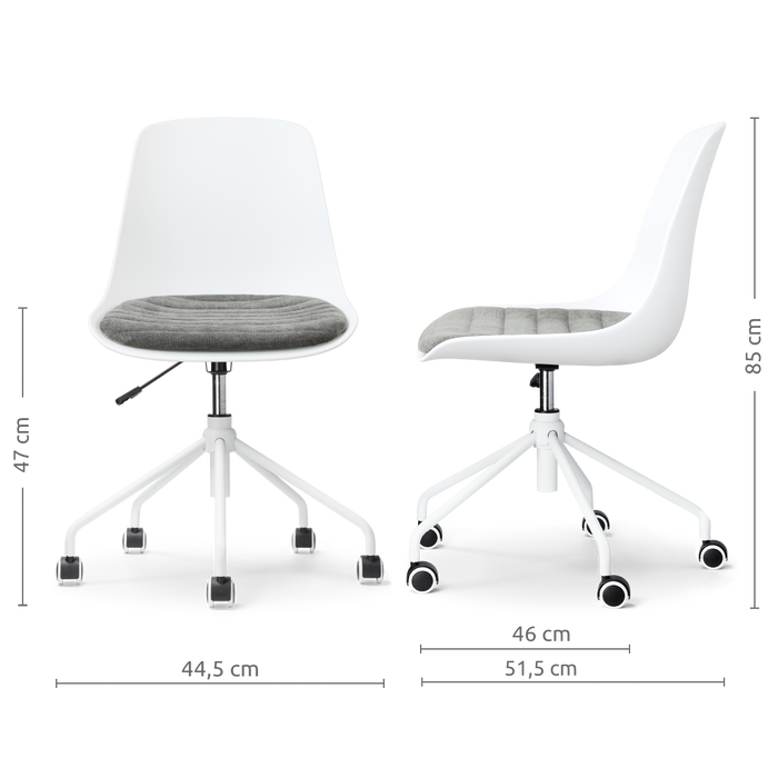 Nolon Nout-Liv eetkamerstoel wit met zeegrijs zitkussen - wit