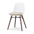 Nolon Nena-Liv eetkamerstoel wit met nougatbruin zitkussen - walnoot