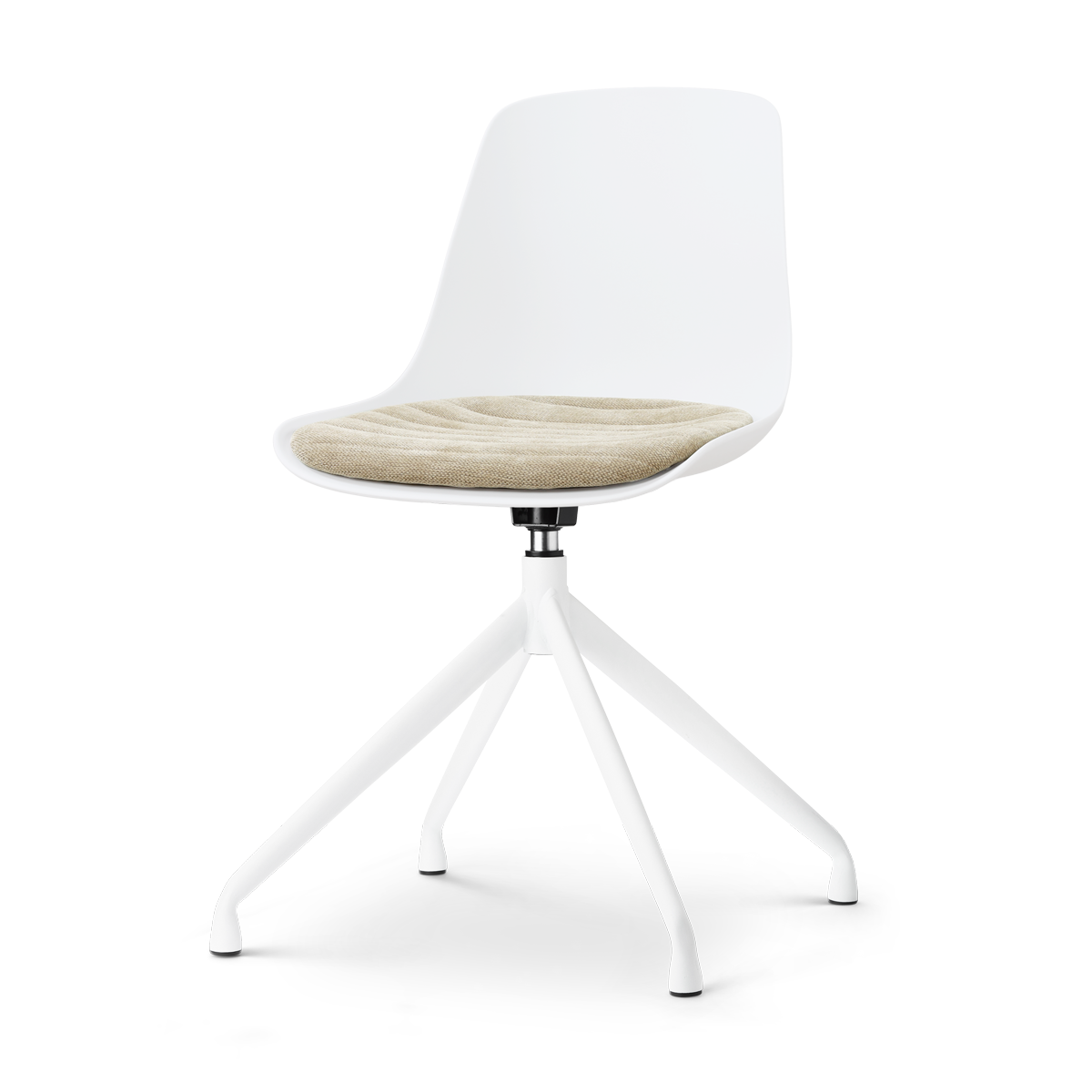 Nolon Nola-Liv draaibare eetkamerstoel wit met nougatbruin zitkussen -