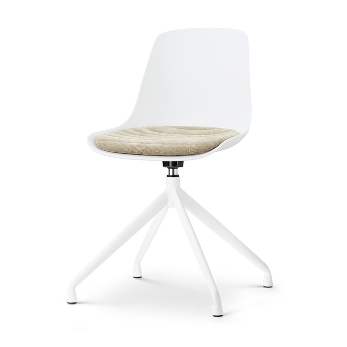 Nolon Nola-Liv draaibare eetkamerstoel wit met nougatbruin zitkussen -