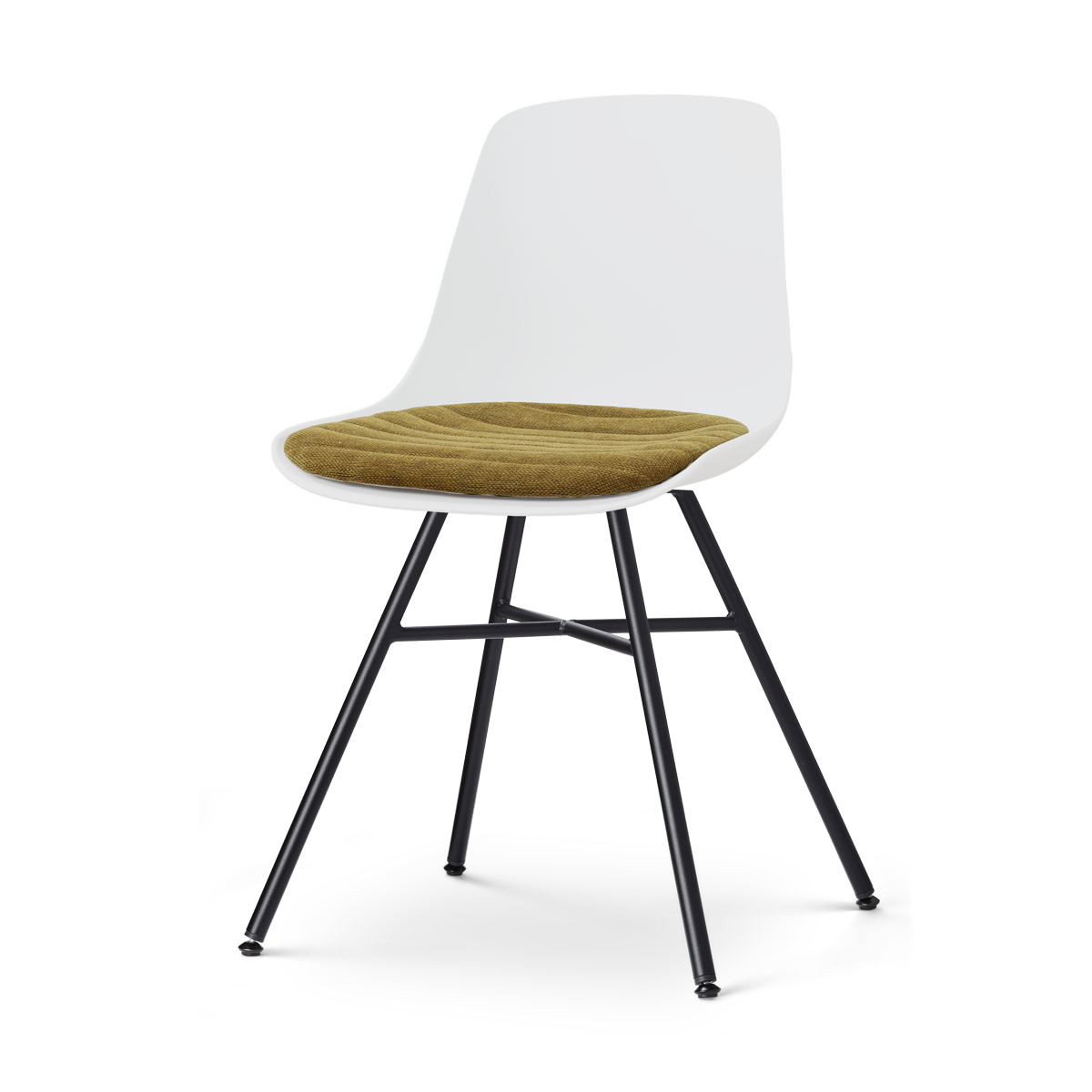 Nolon Noa-Liv eetkamerstoel wit met mosgroen zitkussen - zwart