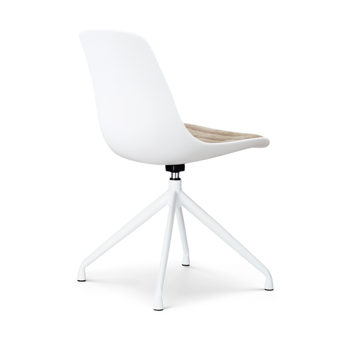 Nolon Nola-Liv draaibare eetkamerstoel wit met nougatbruin zitkussen -